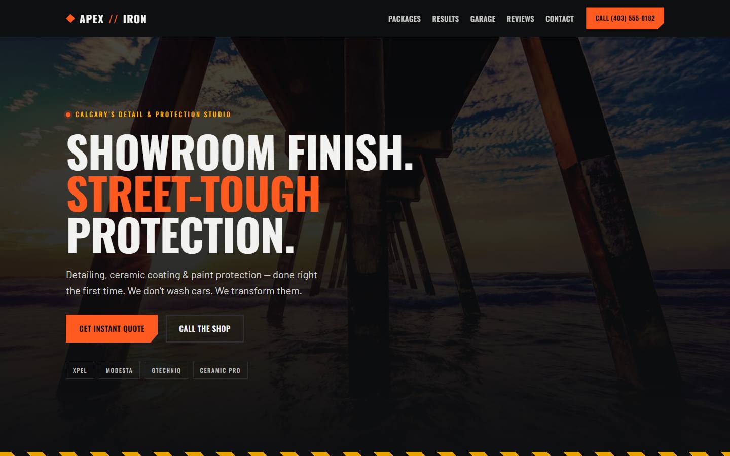 Example website for APEX // IRON GARAGE