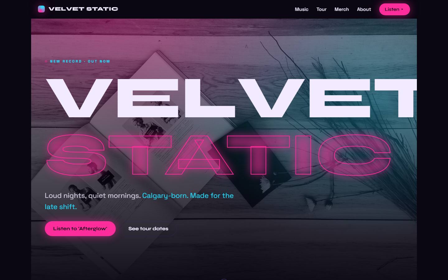 Example website for Velvet Static